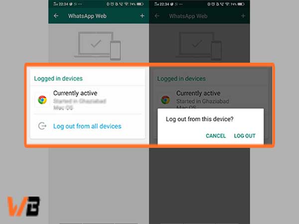 how to logout from whatsapp web