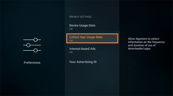 Click on Collect App Usage Data
