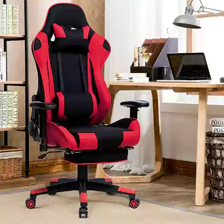 Gaming chair with wheels and adjustable armrests