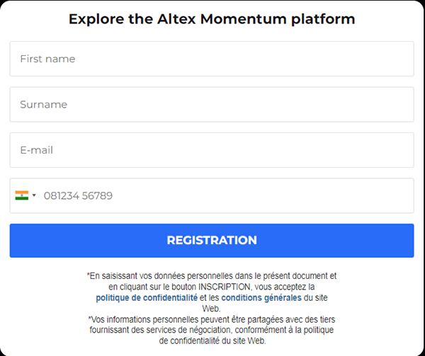  Altex Momentum sign up 