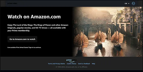 Amazon Prime Video Site