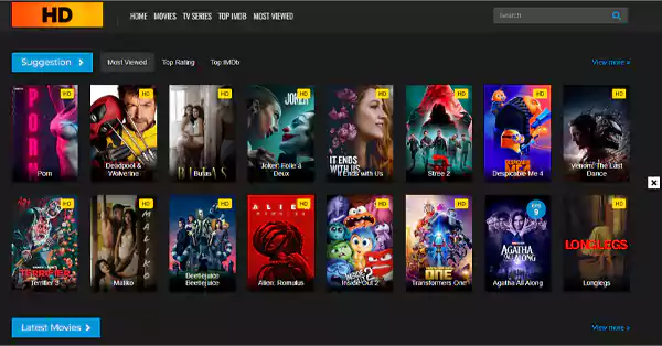 PopcornFlix Interface